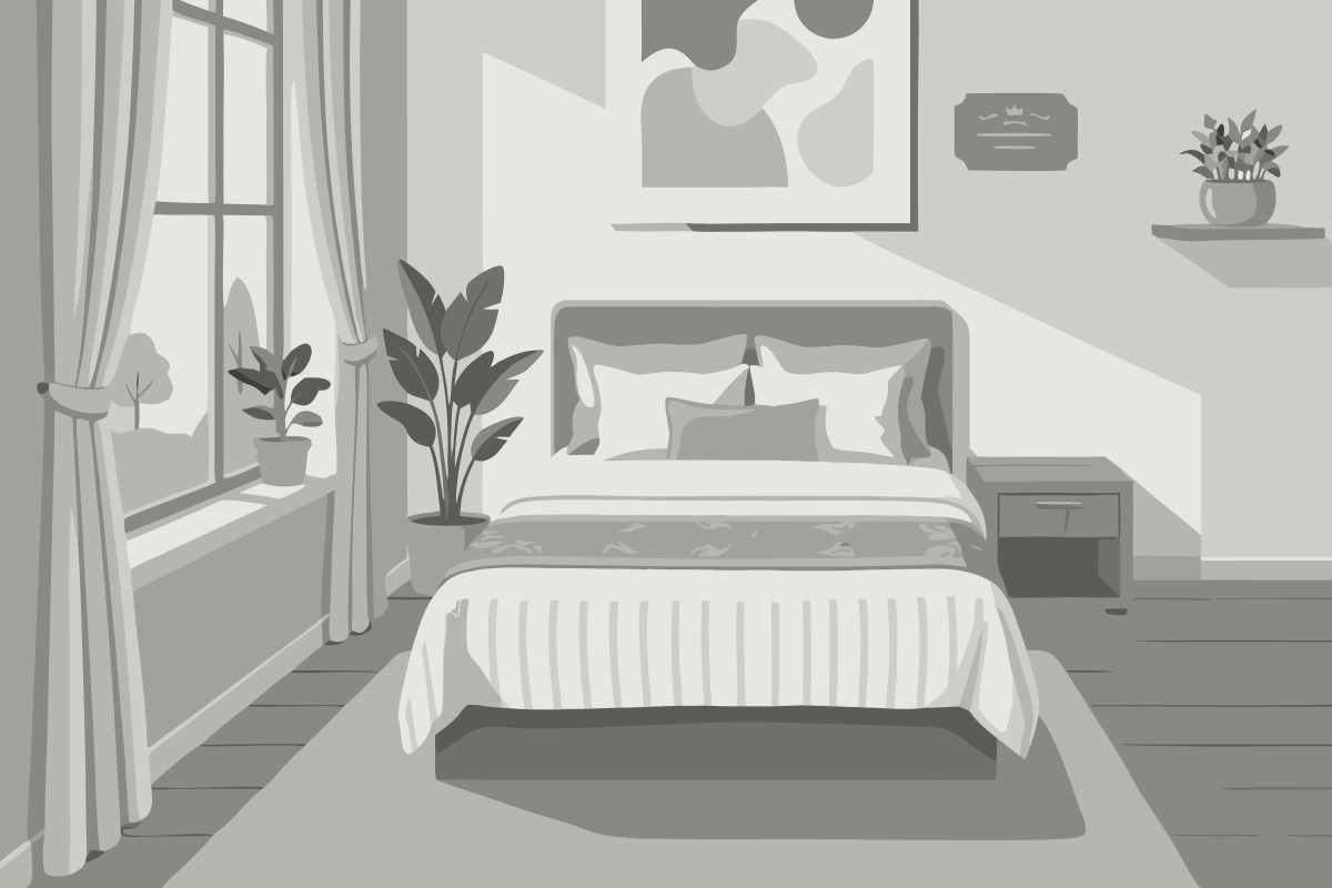 Quarto Duplo com 2 Camas de Casal e Sofá-Cama